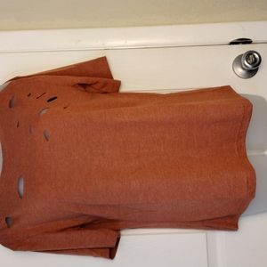 NEW...Distressed Burnt  Orange T Shirt